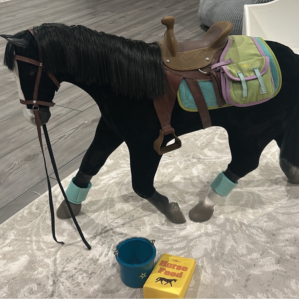 American girl western horse and western saddle set